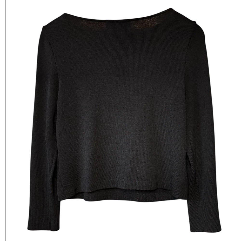 St. John Evening Rinestone Embellished Santana Knit Pullover Top - Picture 3 of 3